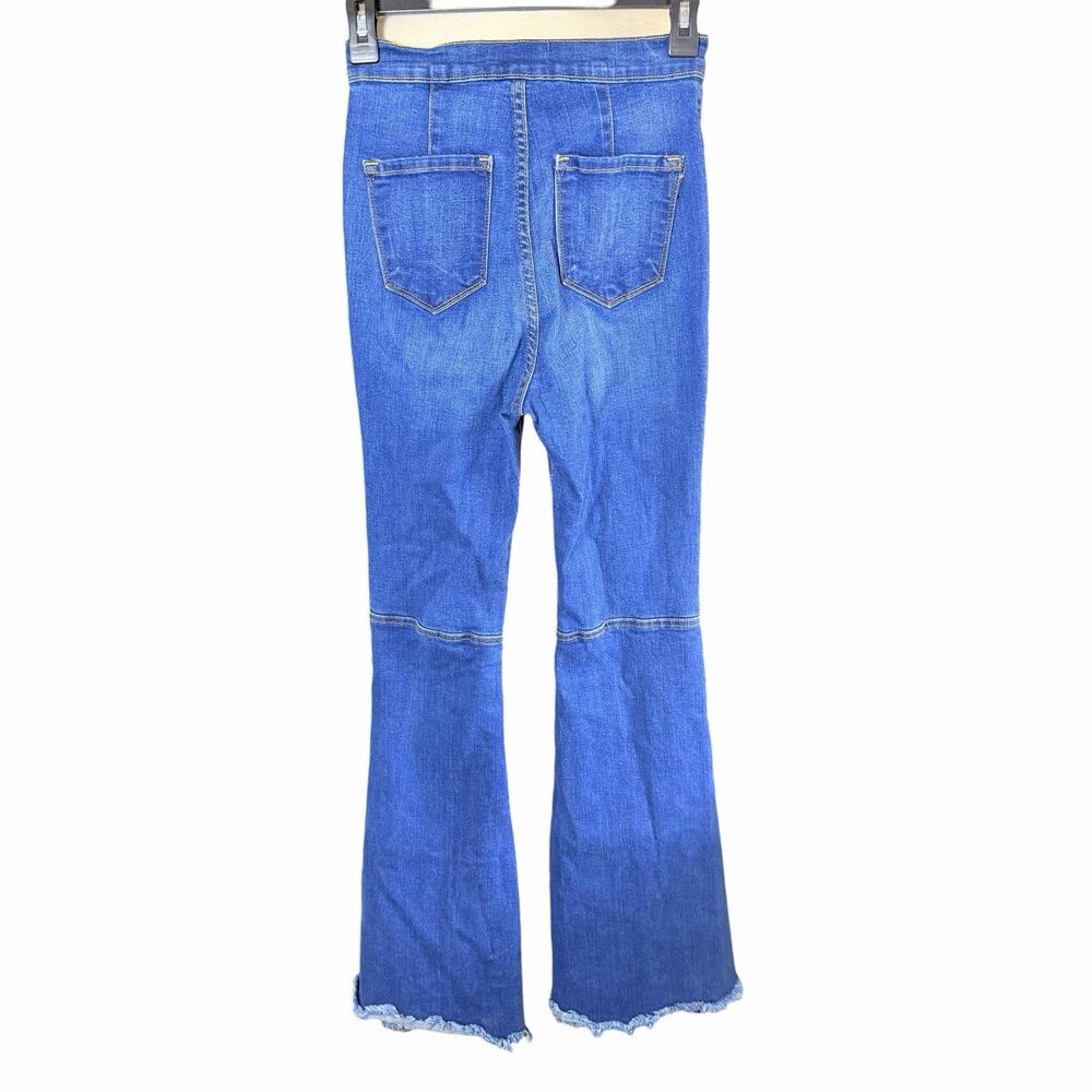 Vibrant MUI Pants Womens 7 Blue Denim Jeans Mega Flared Bell Cotton Blend High - Picture 2 of 8